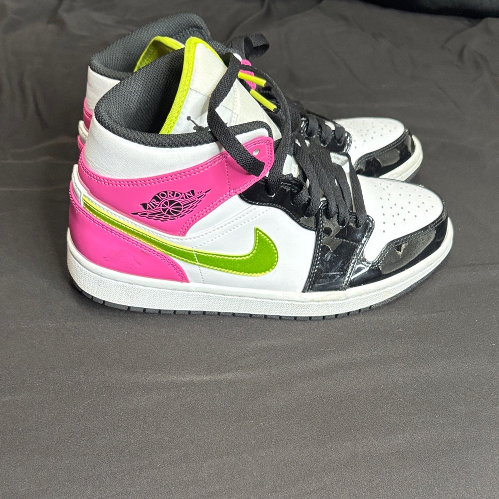 Jordan' Sneakers - Pink, Green, and Black